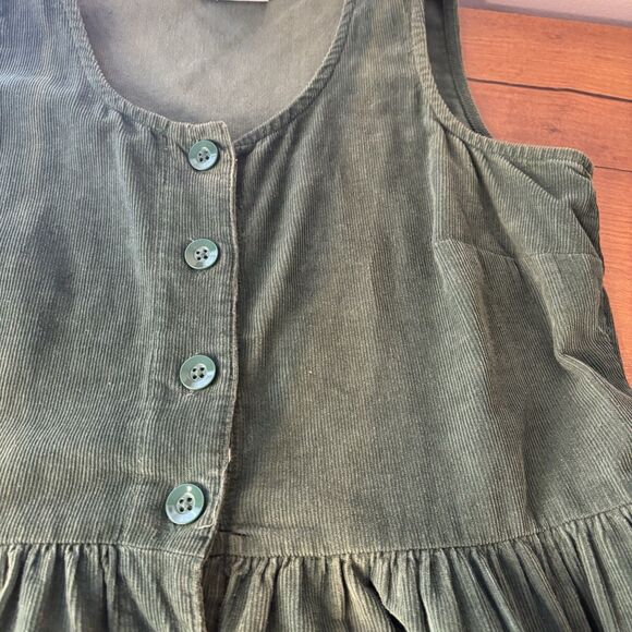 The Vermont Country Store Women’s S Corduroy Green Jumper Dress FLAWED - Picture 12 of 14